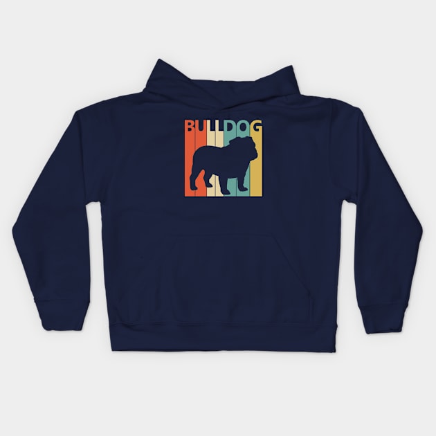 Vintage 1970s Bulldog Dog Owner Gift Kids Hoodie by GWENT